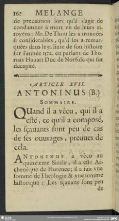 Article XVII. Antoninus (B.)