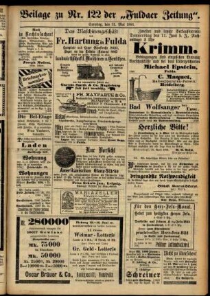 Zweite Ausgabe vom Sonntag, den 31. Mai 1891.
