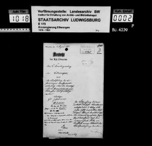 Sonntagsruhe im Gewerbebetrieb mit Ausnahme des Handelsgewerbes, OA Künzelsau