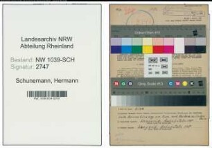Entnazifizierung Hermann Schuenemann , geb. 22.12.1907 (Schneidermeister)