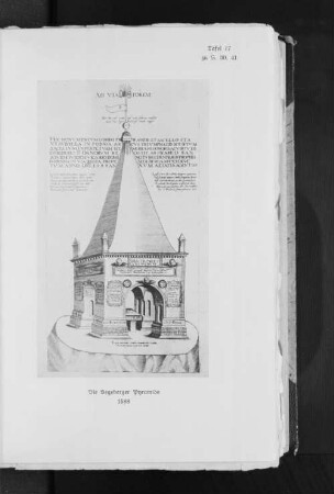 Tafel 17 zu S. 30. 41. Die Segeberger Pyramide 1588.