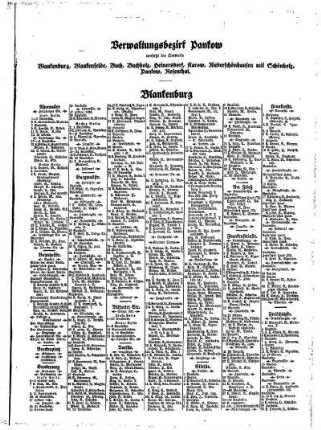Blankenburg, Blankenfelde, Buch, Buchholz, Heinersdorf, Karow