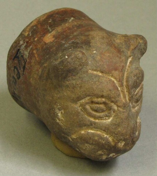 Animal head made of clay