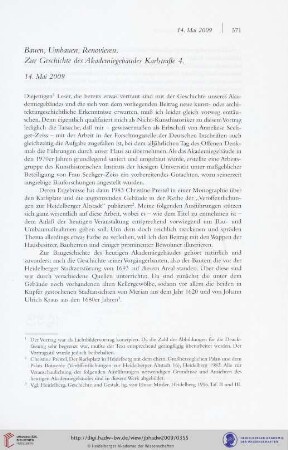 Bauen, Umbauen, Renovieren : zur Geschichte des Akademiegebäudes Karlstraße 4