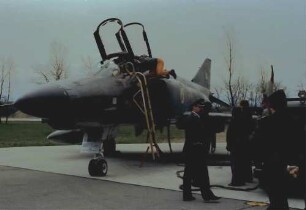Bremgarten: Fliegerhorst; RF-4E "Phantom" am Start, Vorbereitung und Start