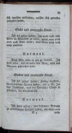 Sechs und zwanzigste Klage.