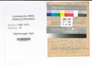 Entnazifizierung Karl Altenkrueger , geb. 28.06.1911 (Strassenbahnschaffner)