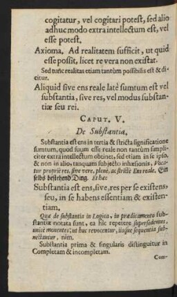 Caput. V. De Substantia.