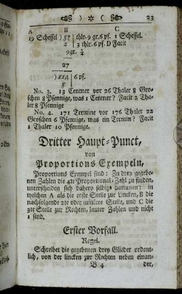 Dritter Haupt-Punct, von Proportions Exempeln,[...]