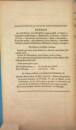 Sur la conformité de l'arabe occidental ou de Barbarie avec l'arabe oriental ou de Syrie