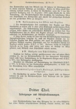 Dritter Theil. Uebergangs- und Schlußbestimmungen.