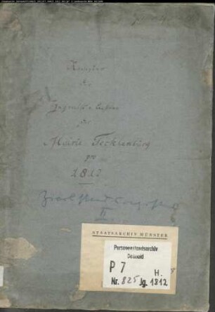 Zivilstandsregister (H 1812) der Munizipalität Tecklenburg. (Gemeinde: Tecklenburg, Kreis Tecklenburg)