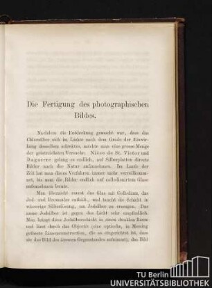 Die Fertigung des photographischen Bildes