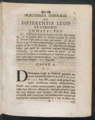 Praecognita Generalia De Differentia Legis Et Pudoris.