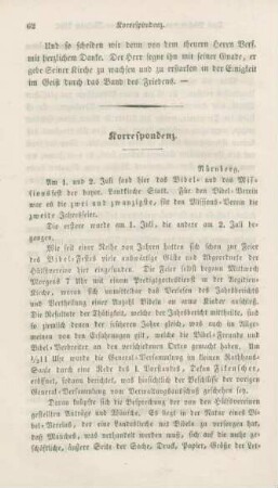 62-68 Korrespondenz : Bibel und Missions-Fest in Nürnberg