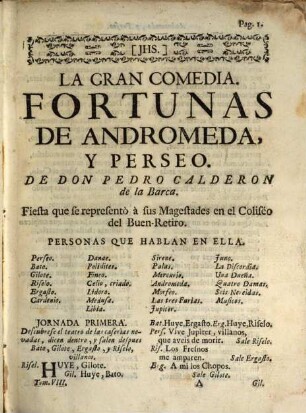 Comedias Del Celebre Poeta Español Don Pedro Calderon De La Barca, Cavallero del Orden de Santiago, Capellan de Honor de S. M. y de los Señores Reyes Nuevos de la Santa Iglesia de Toledo, 8