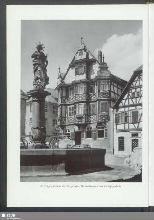 Heppenheim an der Bergstraße, Marienbrunnen und Liebigapotheke