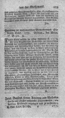 Einleitung zur mathematischen Bücherkenntniß. St.7.
