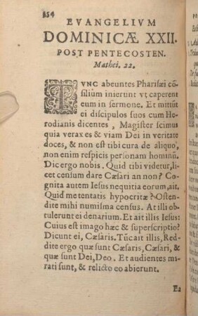 Evangelivm Dominicae XXII. Post Pentecosten.