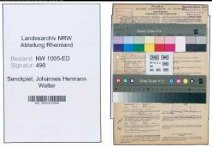 Entnazifizierung Johannes Hermann Walter Senckpiel , geb. 08.07.1882 (Baurat)