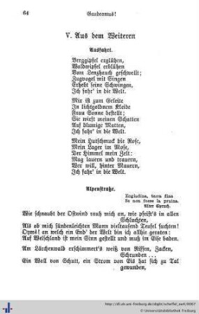 V. Aus dem Weiteren.