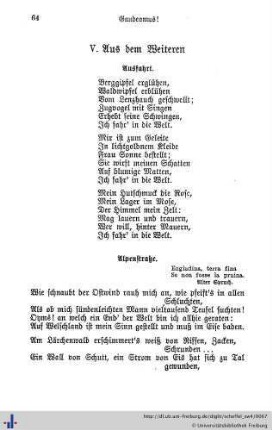 V. Aus dem Weiteren.