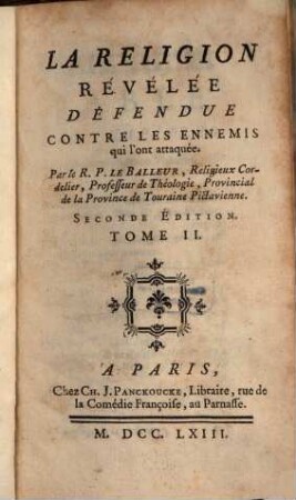 La Réligion Révélée Défendue Contre Les Ennemis qui l'ont attaquée, 2