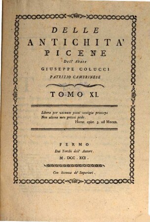 Delle Antichitá Picene, 11