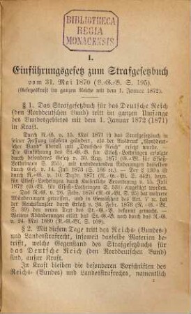 Strafgesetzbuch für das Deutsche Reich : mit Erl. u. den Entscheidungen des Reichsgerichtes, sowie den Bestimmungen über die Zuständigkeit der Gerichte in Strafsachen