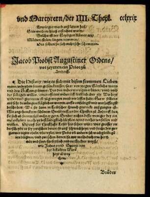 Jacob Probst Augustiner Ordens/ vor zeytten ein Prior zu Antdorff.
