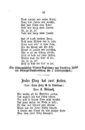 Jedes Ding hat zwei Seiten (Aus: Sein Herz ist in Potsdam), von. A. Weirauch