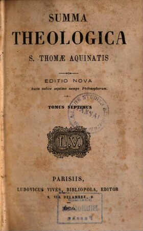 Summa theologica S. Thomae Aquinatis. 7