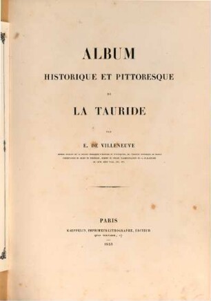 Album historique et pittoresque de la Tauride