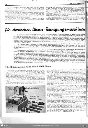 Uhr-Reinigungsmaschine von Rudolf Flume
