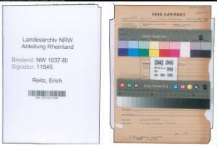 Entnazifizierung Erich Reitz , geb. 20.02.1898 (Kaufmann)