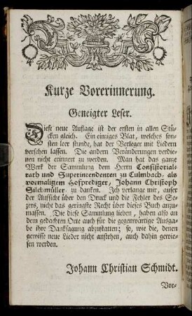 Kurze Vorerinnerung.