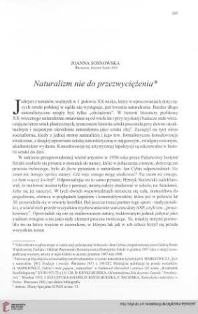Naturalizm nie do przezwyciężenia