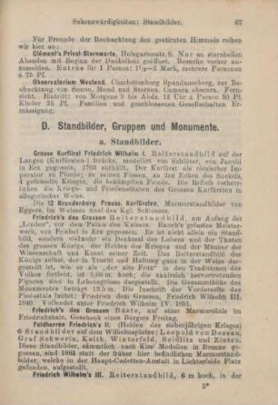 D. Standbilder, Gruppen und Monumente