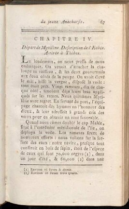 Chapitre IV. Départ de Mytilène Description de l'Eubée. Arrivée à Thèbes.