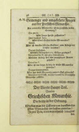 Der Vierte Haupt-Teil. Von der Griechischen Monarchie