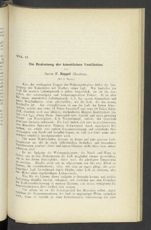 VIA, Thema 11. Die Bedeutung der künstlichen Ventilation.