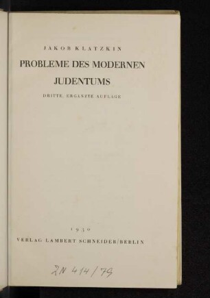 Probleme des modernen Judentums