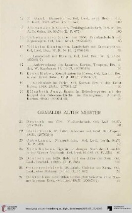 Gemälde alter Meister (Nr. 21-39)