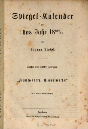 Spiegel-Kalender : für das Jahr, 5/6. 1860/61