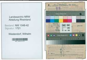 Entnazifizierung Wilhelm Westendorf , geb. 18.09.1889 (Gebaeudereiniger)