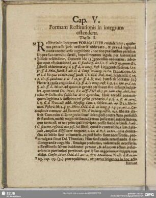 Cap. V. Formam Restitutionis in integrum ostendens