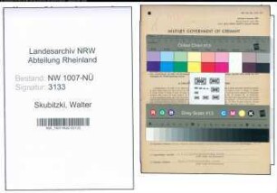 Entnazifizierung Walter Skubitzki , geb. 01.08.1896 (Monteur)