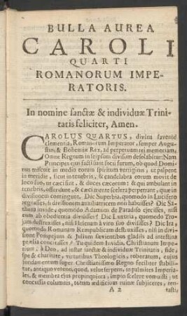 Bulla Aurea Caroli Quarti Romanorum Imperatoris.