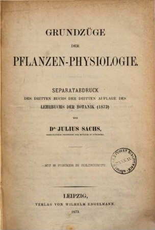 Grundzüge der Pflanzenphysiologie