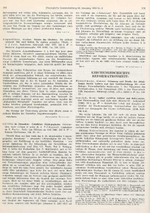 271-272 [Rezension] Cyrillus Hierosolymitanus, Catéchèses mystagogiques